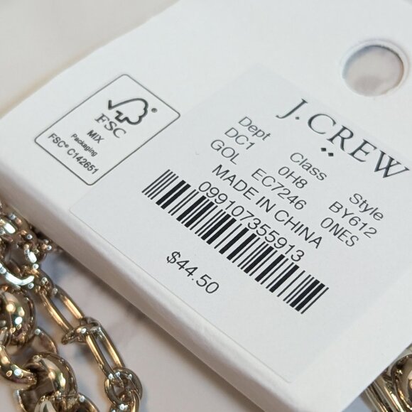 J.Crew Factory Gold Mixed Chain Pendant Layering Necklace - Picture 7 of 7